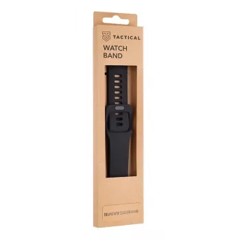 Taktiskā Apple Watch 42mm / 44mm silikona aproce ar sprādzi, melna