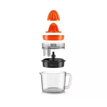 Taurus Citrus Glass elektriskā citrusaugļu spiede 30 W 1 L stikla krūze melna sarkana caurspīdīga