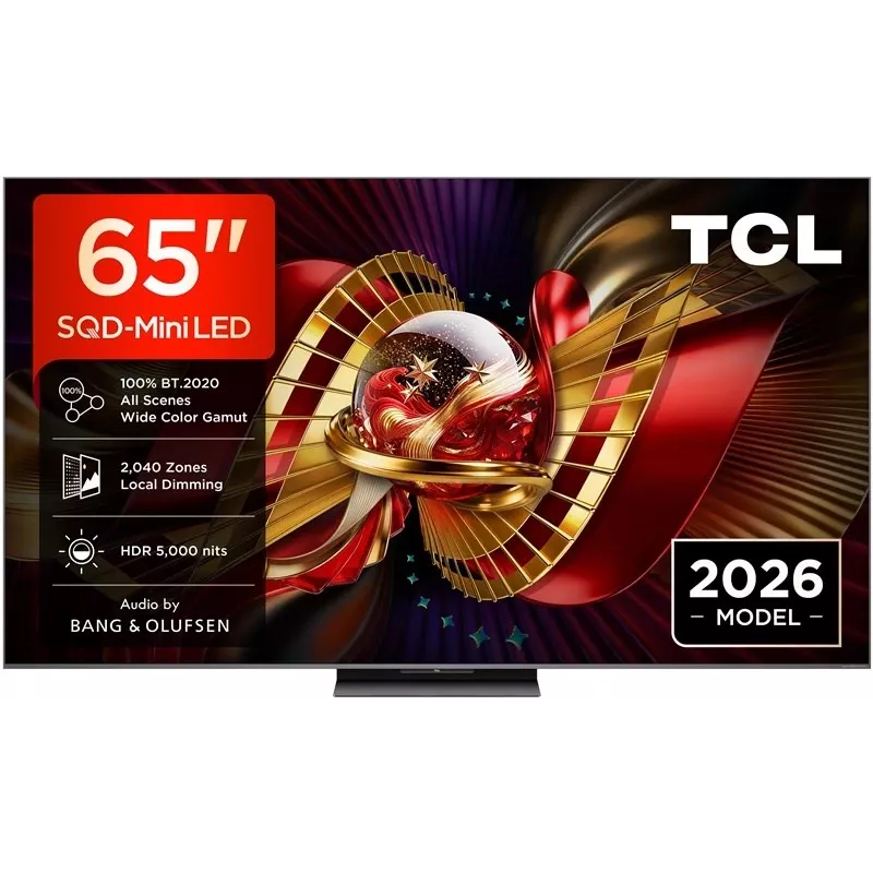 TCL 65C8L 65 collu 4K Ultra HD Mini LED QLED viedtelevizors ar Google TV, Dolby Vision IQ, 144Hz VRR, Onkyo 2.1 audio