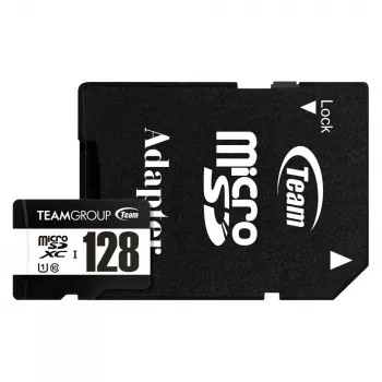 Team Group Team 128GB microSDXC UHS-I U3 V30 A1 atmiņas karte ar SD adapteri