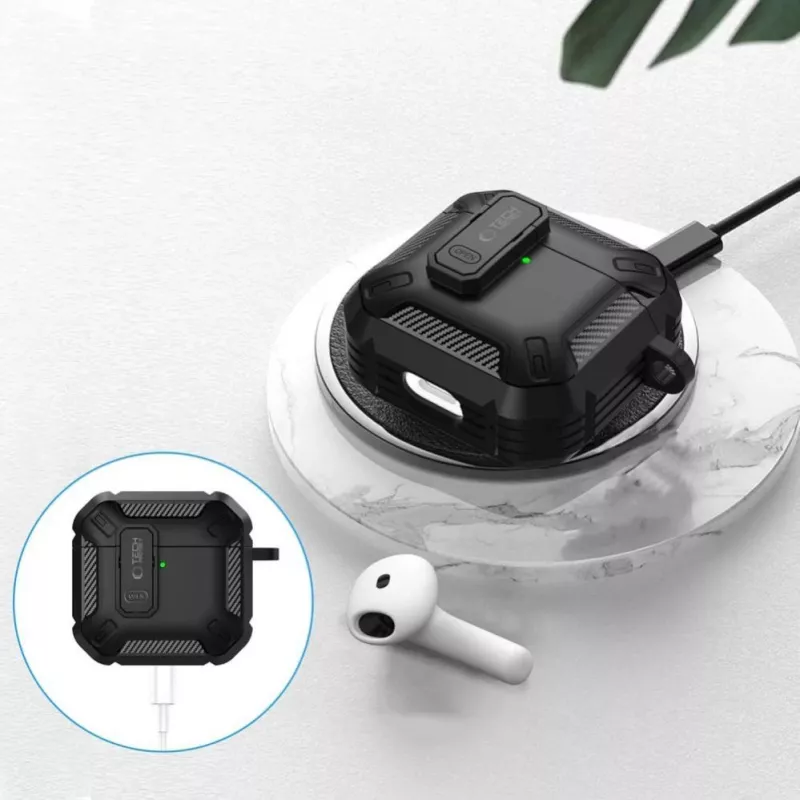 Tech-Protect Carbonox Maciņš AirPods 4 - Melns