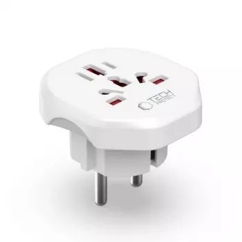 Tech-Protect Universal WL-09 universālais ceļojumu adapteris no EU balts
