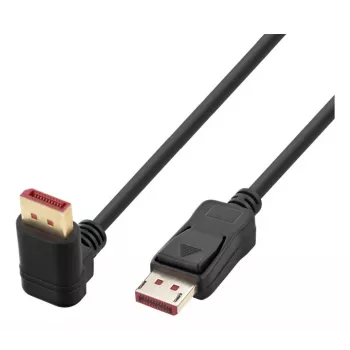 Techly DisplayPort 1.4 kabelis M/M 4K@120Hz 1m melns ar vienu leņķa savienotāju ICOC-DSP-A14-010NT9