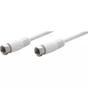 TECLINE Wentronic Goobay SAT savienojuma kabelis, balts, 15 m - F-plug uz F-plug (11866)