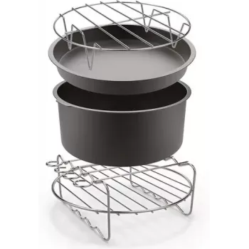 TEFAL Easy Fry Piederumu komplekts OBH Nordica XXL gaisa fritēm - Cepamā panna, Iesmu statīvs, 5 iesmi