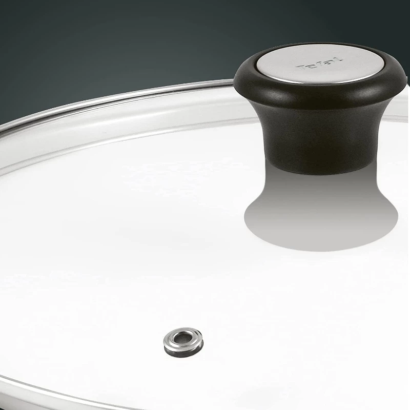 Tefal stikla vāks Ø30cm – rūdīta stikla vāks ar tvaika atveri, nerūsējošā tērauda maliņa, mazgājams trauku mašīnā