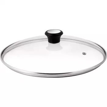 Tefal stikla vāks Ø30cm – rūdīta stikla vāks ar tvaika atveri, nerūsējošā tērauda maliņa, mazgājams trauku mašīnā