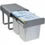 Teka ECO EASY 45 30 L 2 Basket(s) Galvanized Steel Grey Built-in Waste Bin System