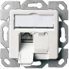 Telegärtner AMJ45 8/8 K Up/50 Cat.6A iegremdējamā datu kontaktligzda, 2x RJ45, ekranēta, pērļu balta RAL 1013 J00020A0501