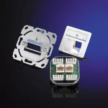 Telegärtner AMJ45 8/8 UP/0 RJ45 kontaktligzda, 2 porti, Cat.6A, ekranēta, tīri balta J00020A0388