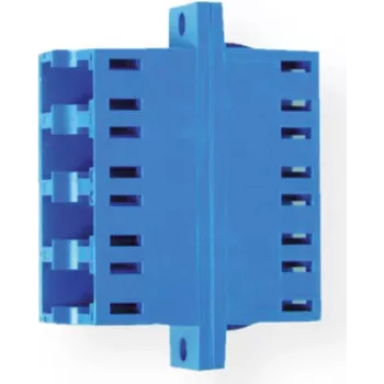 Telegärtner keramisko uzmavu LC Quad adapteris, multimode/singlemode, zils, 4 portu, cirkonija uzmavas, ≤0.2 dB ievades zudumi, panel montāža J08071A0019