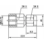 Telegärtner Inter-Series koaksiālais adapteris SMA male uz FME male 50 Ohm