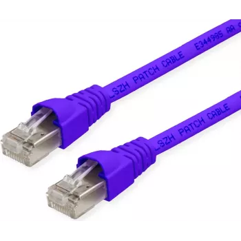 Telegärtner MP8 FS 500 Cat 6a S/FTP tīkla kabelis, RJ-45 male to RJ-45 male, 0,5 m, violets, snagless