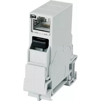 Telegärtner STX RJ45 DIN Sliedes Rozete Cat.6A Ekranēta, Gaiši Pelēka
