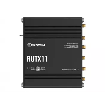 Teltonika RUTX11 4G/LTE Cat 6 Dual-SIM maršrutētājs, ASV versija, Wi-Fi 5, 5x Gigabit Ethernet, GPS, alumīnijs, IP30
