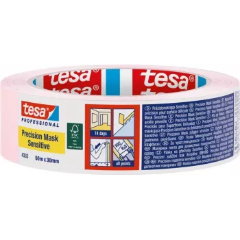 tesa 04333-00019-02 Krēpveida maskēšanas lente gaiši rozā 50 m x 30 mm