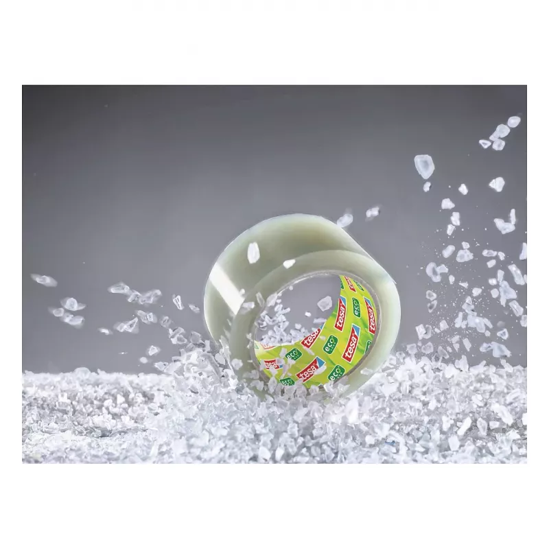 Tesa 58297-00000-01 caurspīdīga PVC iepakojuma lente, 66 m x 50 mm, dabīgā kaučuka līme, 60 N stiepes izturība, 1 rullis