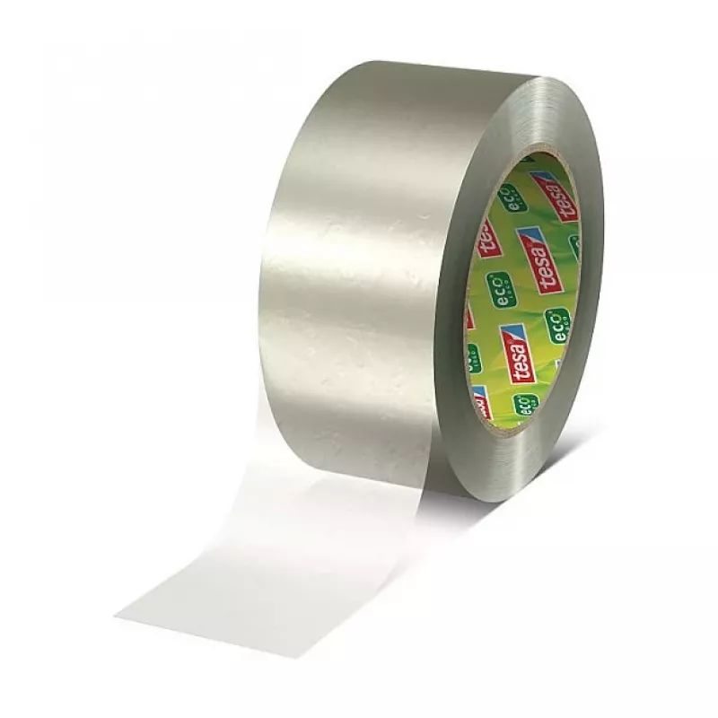 Tesa 58297-00000-01 caurspīdīga PVC iepakojuma lente, 66 m x 50 mm, dabīgā kaučuka līme, 60 N stiepes izturība, 1 rullis