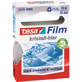 tesa Film Crystal Clear universālā līmlente, 10 rullīši, 15 mm x 10 m, PP plēve, pretplīšanas