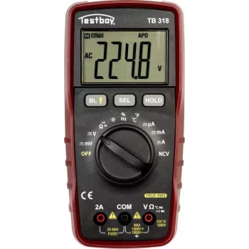Testboy TB 318 digitālais rokas multimetrs CAT IV 1000 V True RMS PV sistēmām