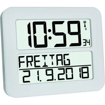 TFA 60.4512.02 TIMELINE MAX radio kontrolēts modinātāja pulkstenis, balts