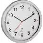 TFA Dostmann 60.3545.02 Radio Controlled Wall Clock, Silver, Large LCD Display, 400x50x400 mm