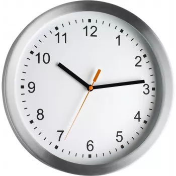 TFA Dostmann 98.1045 radio kontrolēts sienas pulkstenis - sudraba rāmis, balts ciparnīca, 30 cm