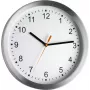 TFA Dostmann 98.1045 radio kontrolēts sienas pulkstenis - sudraba rāmis, balts ciparnīca, 30 cm