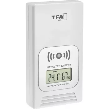 TFA LIFE Radio Weather Station ar iekštelpu/āra termometru un higrometru, melns/sudrabs