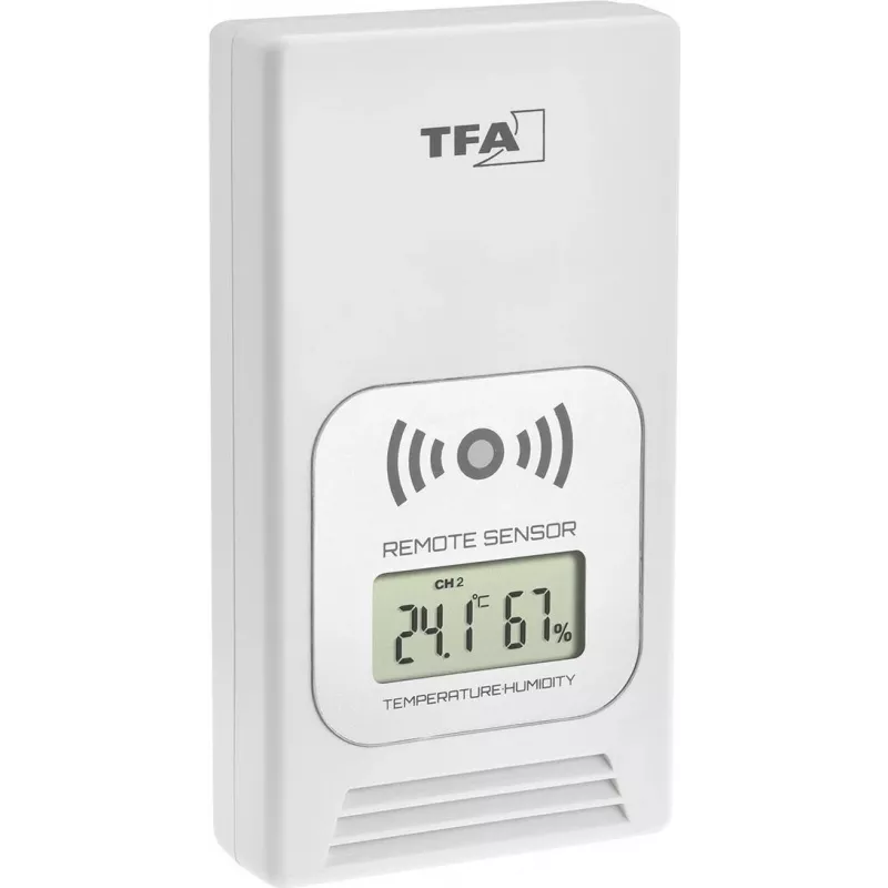 TFA LIFE Radio Weather Station ar iekštelpu/āra termometru un higrometru, melns/sudrabs