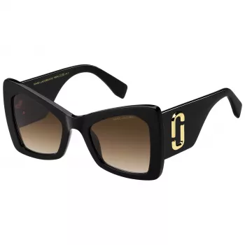 THE MARC JACOBS MARC761S807 Sieviešu kaķacs formas saulesbrilles, melns acetāts, pelēki gradienta lēcas 52mm