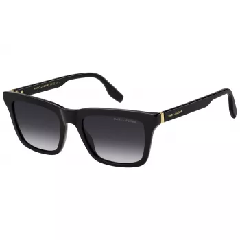 THE MARC JACOBS MARC846S807 Vīriešu kvadrātveida saulesbrilles - melns acetāta rāmis, pelēkas polikarbonāta lēcas, UV400 aizsardzība