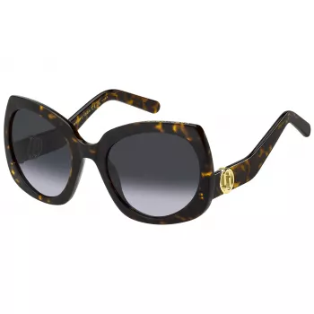 THE MARC JACOBS Sieviešu Saulesbrilles MARC808S086 - Melns Acetāta Rāmis, Pelēkas Gradienta Lēcas, 57mm