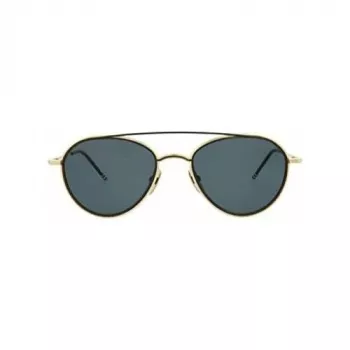 Thom Browne TB109ATGLDBLK Unisex Aviator Saulesbrilles Titanija Rāmis Tumši Zaļas Lēcas 53/20/141 mm