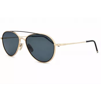 Thom Browne TB109ATGLDBLK Unisex Aviator Saulesbrilles Titanija Rāmis Tumši Zaļas Lēcas 53/20/141 mm