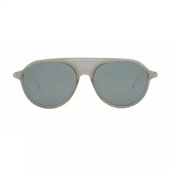 Thom Browne TB809BGRYSLV5 Unisex Saulesbrilles - Pelēks Rāmis, Sudraba Spoguļlēcas, 55/18/145 mm