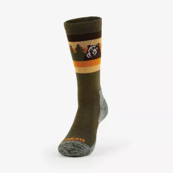 THORLO'S Light Cushion Crew pārgājienu zeķes, Unisex, EU 38-42, Olīvu