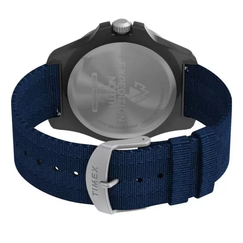 TIMEX Expedition North Field Post Solar pulkstenis TW2V40300 – 46mm nerūsējošais tērauds, zaļš ciparnīca, brūna ādas siksna, saules kvarca