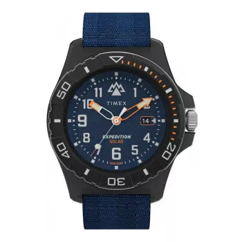 TIMEX Expedition North Field Post Solar pulkstenis TW2V40300 – 46mm nerūsējošais tērauds, zaļš ciparnīca, brūna ādas siksna, saules kvarca
