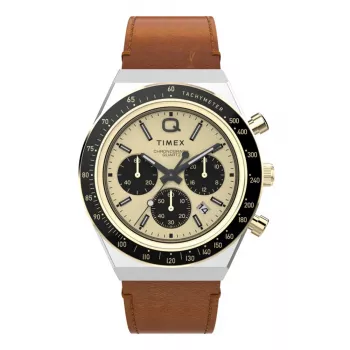 Timex TW2W64400 vīriešu lauka pulkstenis 42mm, melns ciparnīca, brūna ādas siksna