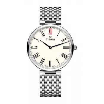 TITONI Airmaster vīriešu pulkstenis TQ52718S-608 37mm nerūsējošais tērauds sudraba ciparnīca