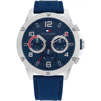 Tommy Hilfiger 1792027 vīriešu rokas pulkstenis 44mm zils ciparnīca sudraba nerūsējošais tērauds