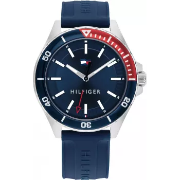 Tommy Hilfiger vīriešu pulkstenis Decker Quartz 1792009 43mm zils ciparnīca nerūsējošais tērauds