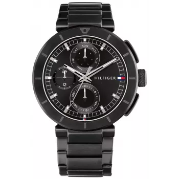 Tommy Hilfiger vīriešu pulkstenis Decker Quartz 44mm nerūsējošais tērauds zils ciparnīca brūna āda