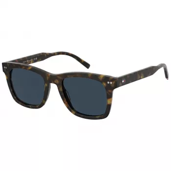 Tommy Hilfiger vīriešu saulesbrilles TH-2184-S-086 Havana rāmis Pelēkas lēcas 52mm