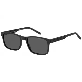 Tommy Hilfiger vīriešu TH2089S003M9 taisnstūra polarizētās saulesbrilles - matēti melnas