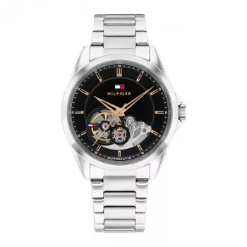 Tommy Hilfiger vīriešu pulkstenis 1710718 39mm zils ciparnīca brūns ādas siksniņš