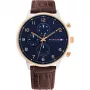 Tommy Hilfiger vīriešu pulkstenis 1791987 44mm nerūsējošā tērauda korpuss brūna ādas siksniņa zils ciparnīca