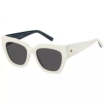 TOMMY HILFIGER Sieviešu saulesbrilles TH-2223-S-SZJ Havana Acetāta Kvadrātveida Rāmis Brūnas Gradienta Lēcas 53/19/140 mm