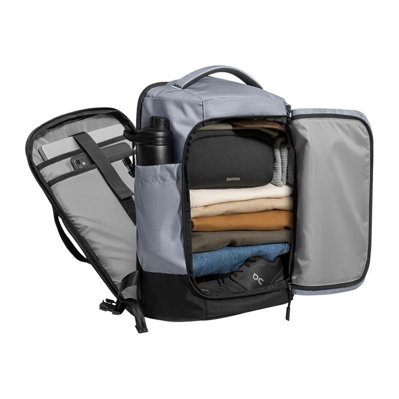 Tomtoc Navigator-T66 Liteway Travel Backpack, 17/40L (Gray)